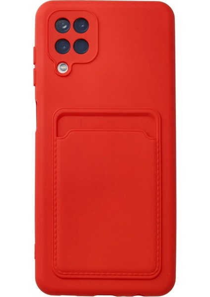 Samsung Galaxy A12 Kılıf Kelvin Kartvizitli Silikon - Kırmızı Bstmy
