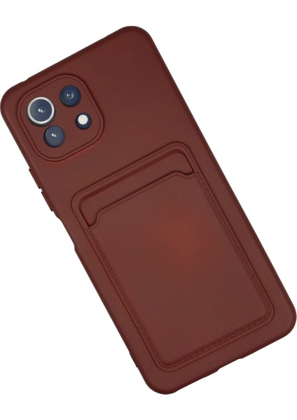 Xiaomi Mi 11 Lite Kılıf Kelvin Kartvizitli Silikon - Bordo Bstmy