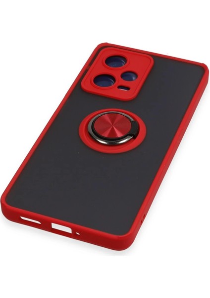 Xiaomi Redmi Note 12 5g Kılıf Montreal Yüzüklü Silikon Kapak - Kırmızı Bstmy