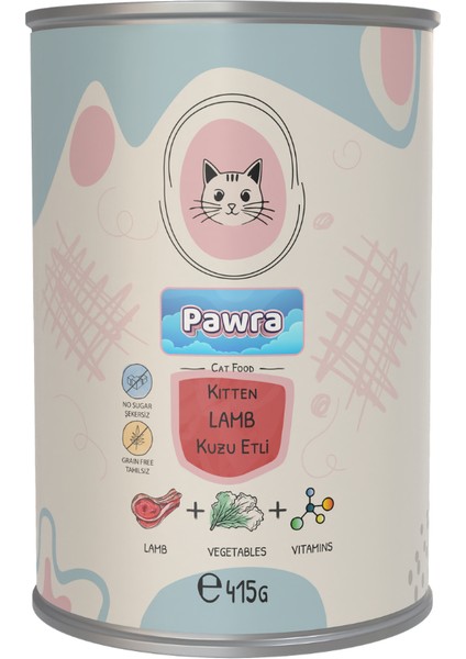 Kuzu Etli Yavru Kedi Konservesi 415 gr