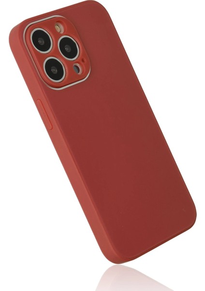 Iphone 14 Pro Kılıf Glass Kapak - Bordo Bstmy