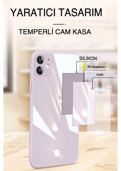 Iphone 14 Pro Kılıf Glass Kapak - Bordo Bstmy