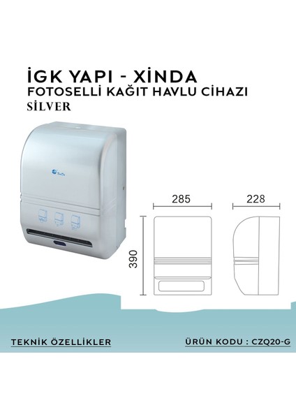 Igk Yapı – Xinda Fotoselli Silver Kağıt Havlu Makinesi (CZQ20-G) fırsatları