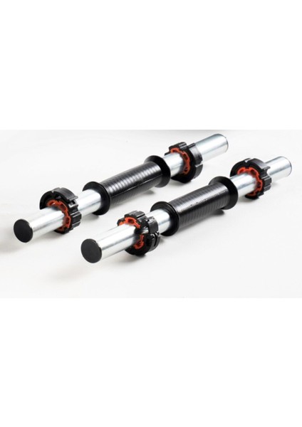 1000 - 2500 gr Spor 2 Adet 40 cm Krom Dambıl Barı+ 4 Adet Özel Sıkıştırma Aparatı Krom Gümüş Dambıl