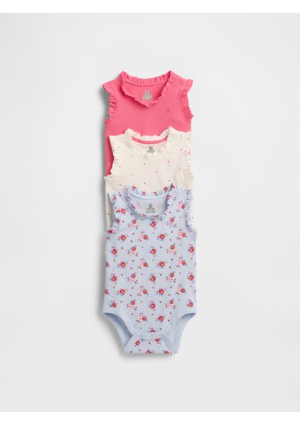 Bebek Mavi First Favorites Organik Pamuk 3'lü Bodysuit Seti