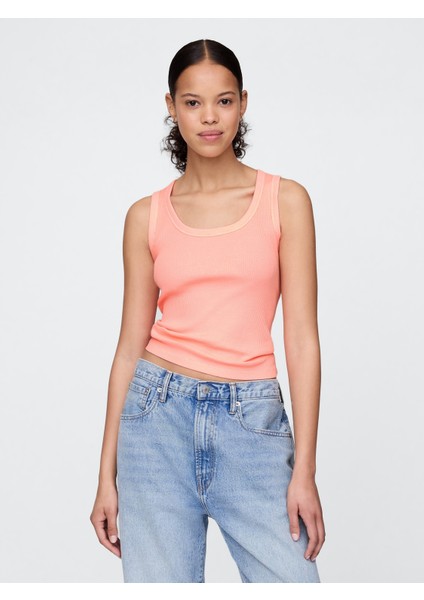 Kadın Turuncu Fitilli Halter Yaka Atlet