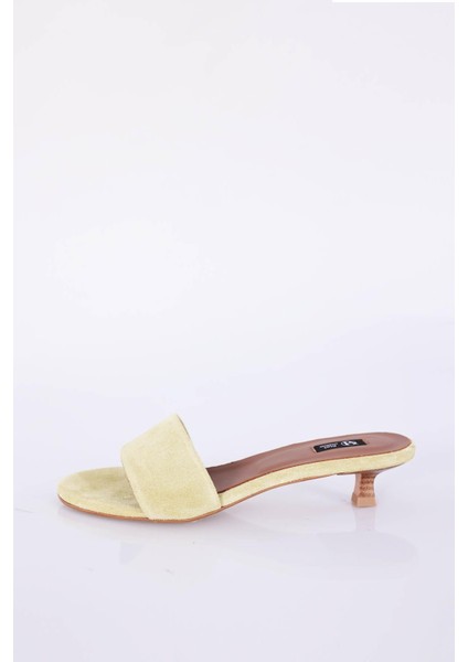Butter Yellow Mini Topuklu Terlik 24471