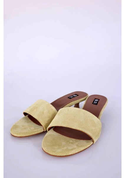 Butter Yellow Mini Topuklu Terlik 24471 modelleri