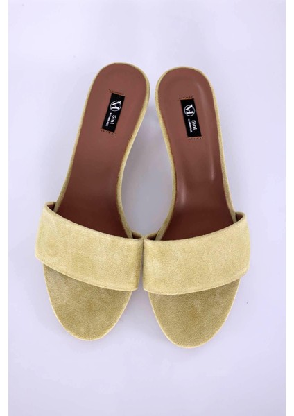 Butter Yellow Mini Topuklu Terlik 24471 fırsatları
