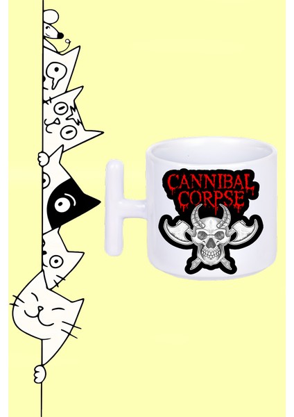 Cannıbal Corpse Rock Müzik Grup Tasarım Baskılı Beyaz T Sap Kupa Bardak