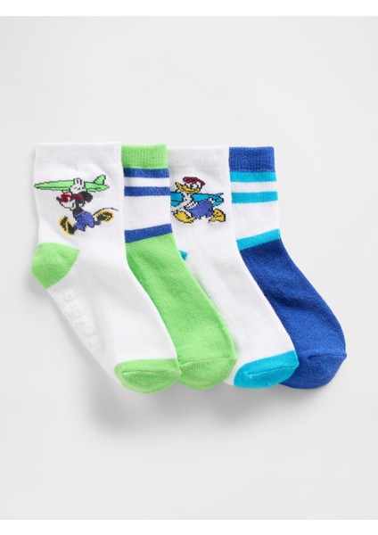 Bebek Çok Renkli Gap × Disney Crew Çorap Seti