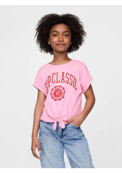 Kız Çocuk Pembe Gap Logo T-Shirt