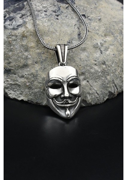 V For Vendetta Maske Kolye Zincir 925 Ayar Gümüş 901789 modelleri