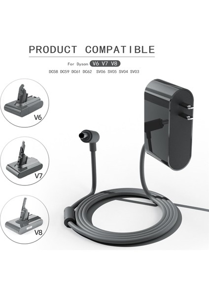 Dyson Için Değiştirilebilir Pil Şarj Cihazı Taşınabilir V6 V7 V8 26.1 V Evrensel Model Pil Şarj Cihazı Abd Plug ile (Yurt Dışından)
