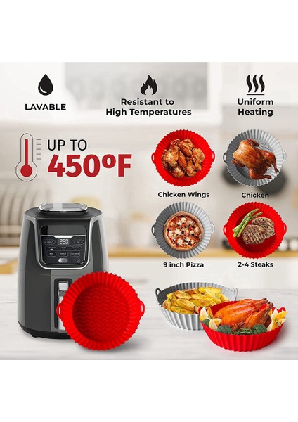 Hava Fritöz Silikon Tepsisi (2'li Paket) - Pişirme ve Fırınlama Için Mükemmel Yeniden Kullanılabilir Silikon Hava Fritöz Tepsisi (Yurt Dışından) modelleri