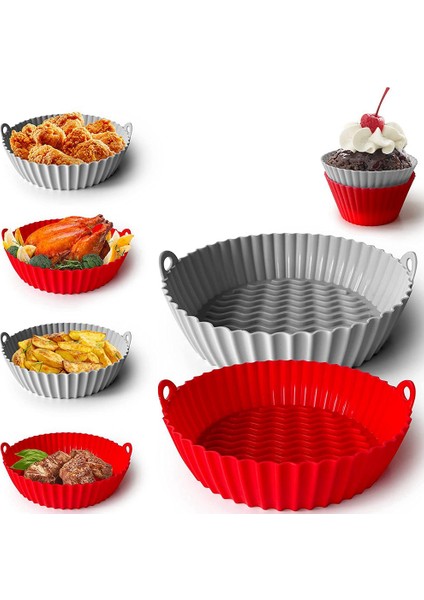 Hava Fritöz Silikon Tepsisi (2'li Paket) - Pişirme ve Fırınlama Için Mükemmel Yeniden Kullanılabilir Silikon Hava Fritöz Tepsisi (Yurt Dışından) fırsatları