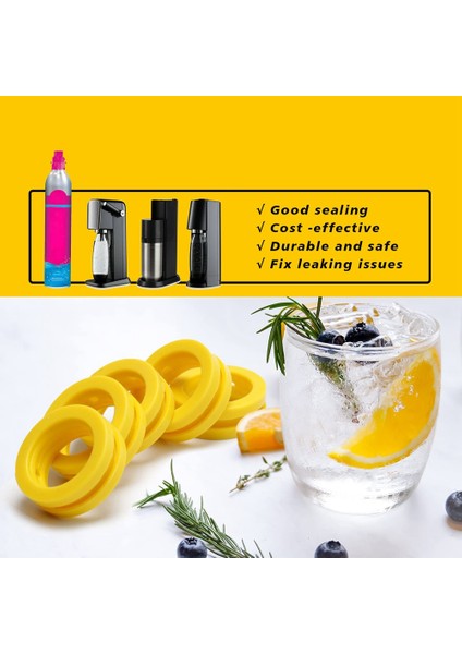 O Halkalar Soda Makinesi Co2 Silindir Değişimi Karbonatör Contaları 5 Adet, Yeni Soda Makinesi ve Pembe Silindir Için Contalar Halkası (Yurt Dışından)