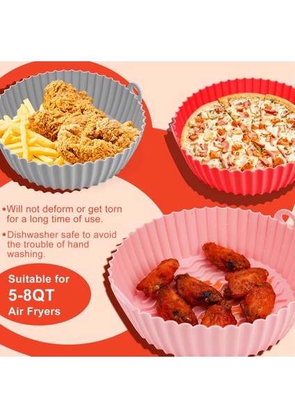 Silikon Hava Fritöz Gömlekleri, Silikon Hava Fritöz Tencere Sepetleri, Yeniden Kullanılabilir Hava Fritöz Aksesuarları Pişirme Parşömen Kağıdı (Yurt Dışından) indirimleri