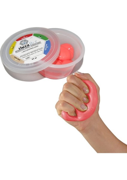 Theraflex El Egzersiz Hamuru Kırmızı Orta Sert 85 Gram