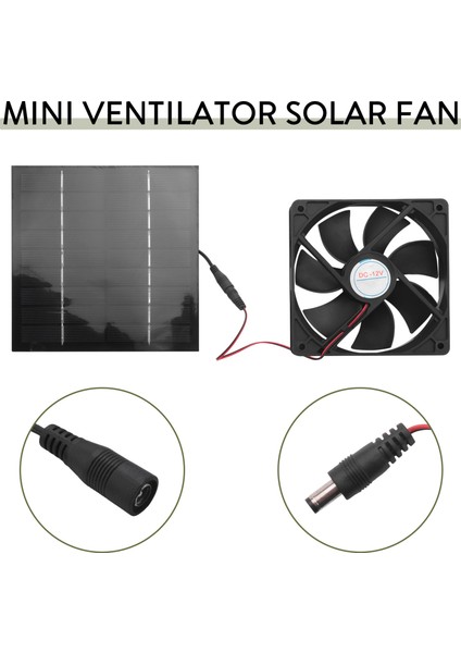 20W Güneş Egzoz Fanı Hava Çıkarıcı 6 Inç Mini Vantilatör Güneş Paneli Enerjili Fan Köpek Tavuk Evi Sera Rv (Yurt Dışından)