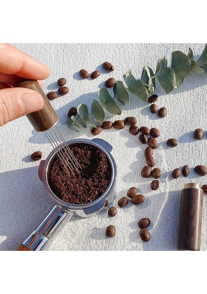 Espresso Kahve Karıştırıcı Espresso Dağıtım Aracı Taşınabilir Espresso Dağıtım Araçları, 6 Iğne Ceviz Rengi (Yurt Dışından)