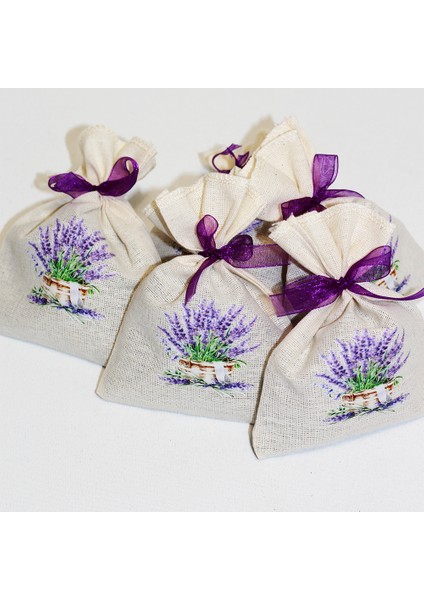 Lavanta Baskılı Bez Kese 5 Adet modelleri