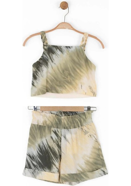 Kız Çocuk Örgü Askılı Crop Bluz Şort Ikili Takım fiyatları