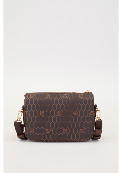 Kahve Gizlli Bölmeli Petek Desen Omuz Çantası indirimleri