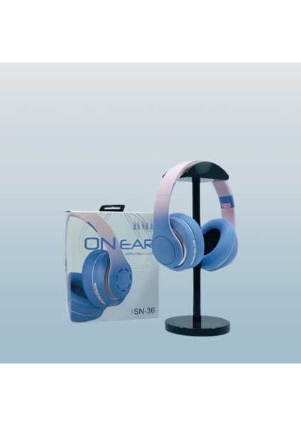 Sn-36 On-Ear Kafa Üstü Kablosuz Kulaklık Bluetooth 5.1 Blue - AGT8957-2363