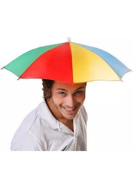 Güneş Koruyucu Başa Takılan Gökkuşağı Renkli Şemsiye fiyatları