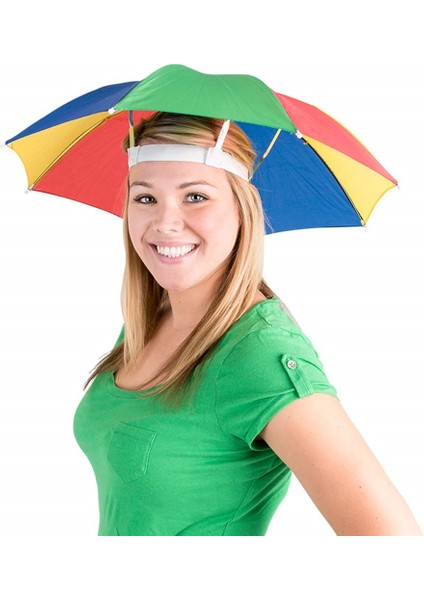 Güneş Koruyucu Başa Takılan Gökkuşağı Renkli Şemsiye modelleri