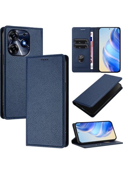 Tecno Spark 10 Pro 4g Için Kılıf Manyetik Kapatma Ince Rfıd Engelleme Deri Cüzdan Telefon Kılıfı Kart Yuvaları ile (Yurt Dışından)