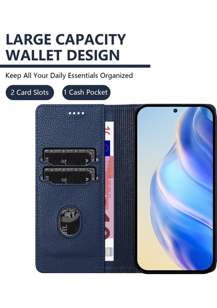 Tecno Spark 10 Pro 4g Için Kılıf Manyetik Kapatma Ince Rfıd Engelleme Deri Cüzdan Telefon Kılıfı Kart Yuvaları ile (Yurt Dışından)