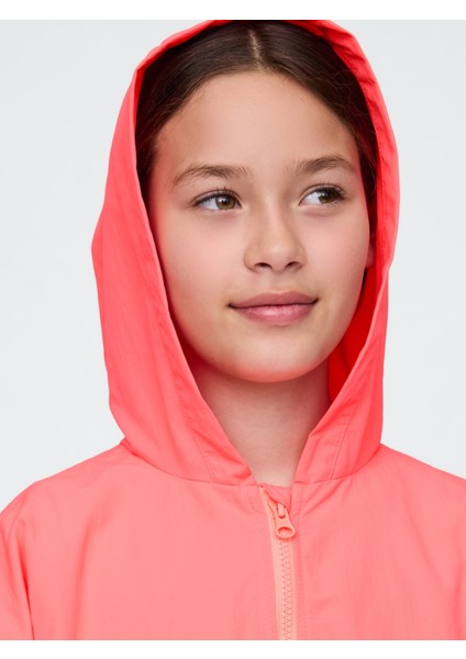 Kız Çocuk Kırmızı Kapüşonlu Rüzgarlık fiyatları