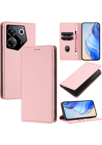 Tecno Camon 20 Pro 5g Için Kılıf Manyetik Kapatma Ince Rfıd Engelleme Deri Cüzdan Telefon Kılıfı Kart Yuvaları ile (Yurt Dışından)
