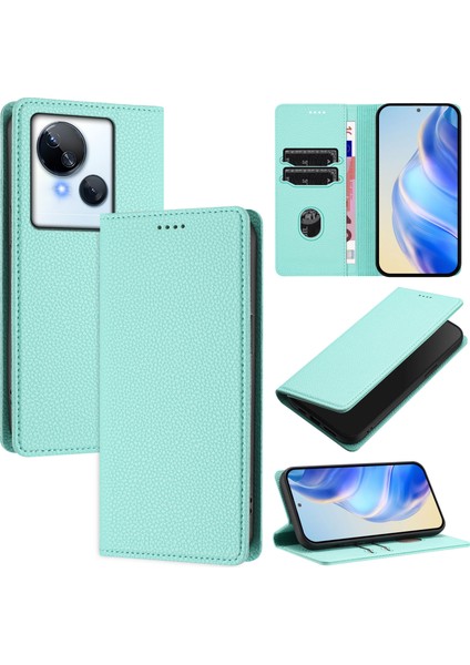 Tecno Spark 10 5g Için Kılıf Manyetik Kapatma Ince Rfıd Engelleme Deri Cüzdan Telefon Kılıfı Kart Yuvaları ile (Yurt Dışından)
