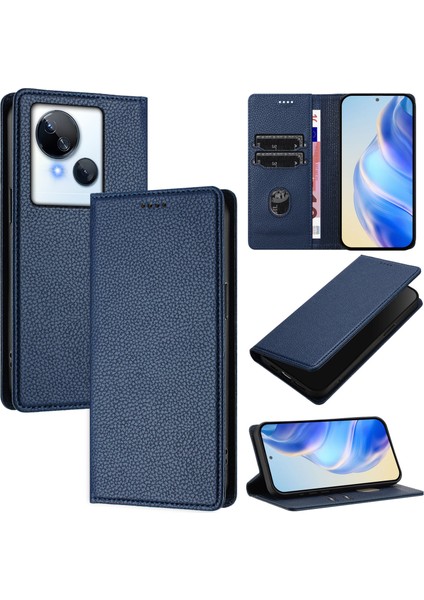 Tecno Spark 10 5g Için Kılıf Manyetik Kapatma Ince Rfıd Engelleme Deri Cüzdan Telefon Kılıfı Kart Yuvaları ile (Yurt Dışından)