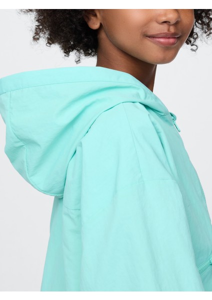 Kız Çocuk Mavi Kapüşonlu Rüzgarlık fiyatları