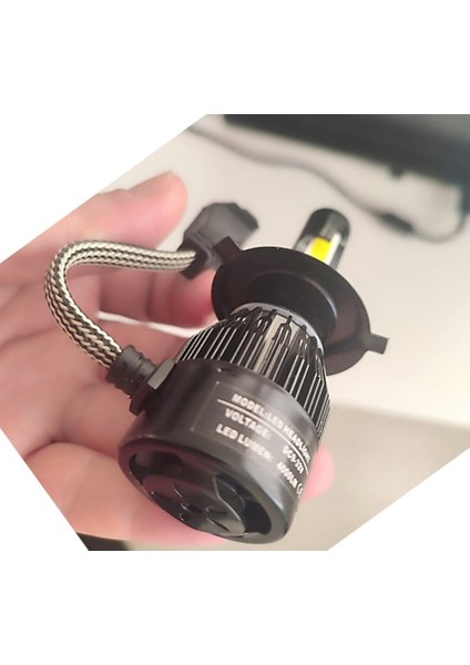 Motosiklet H4 Xenon LED 12 Volt 4000LM 6000K Beyaz Işık 1 Adet