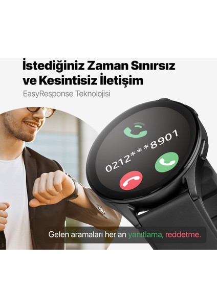 Tempus Pro 36MM Amoled Ekranlı Yuvarlak Alüminyum Kasa Akıllı Saat Siyah indirimleri