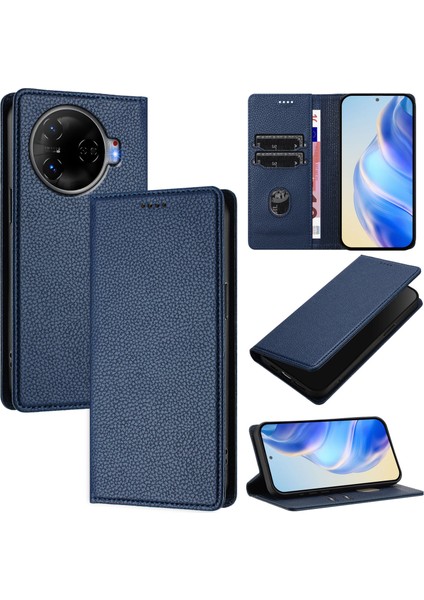 Tecno Camon 30 Pro 5g Için Kılıf Manyetik Kapatma Ince Rfıd Engelleme Deri Cüzdan Telefon Kılıfı Kart Yuvaları ile (Yurt Dışından)