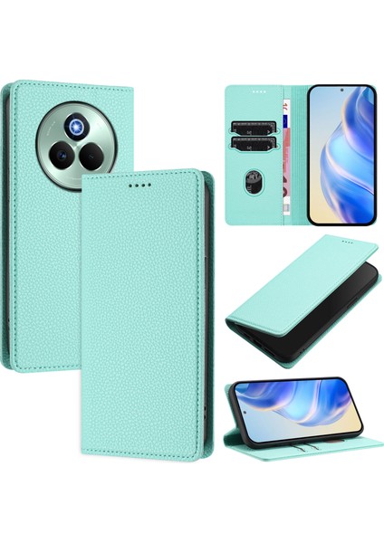 Realme P3 Pro 5g Için Kılıf Manyetik Kapatma Ince Rfıd Engelleme Deri Cüzdan Telefon Kılıfı Kart Yuvaları ile (Yurt Dışından)