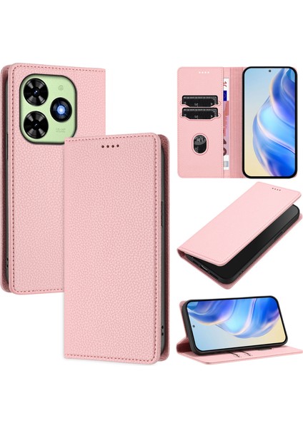 Tecno Spark Go 2024 4g Için Kılıf Manyetik Kapatma Ince Rfıd Engelleme Deri Cüzdan Telefon Kılıfı Kart Yuvaları ile (Yurt Dışından)