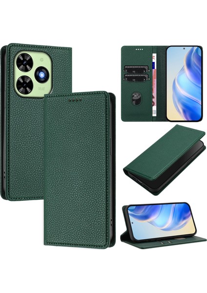 Tecno Spark Go 2024 4g Için Kılıf Manyetik Kapatma Ince Rfıd Engelleme Deri Cüzdan Telefon Kılıfı Kart Yuvaları ile (Yurt Dışından)