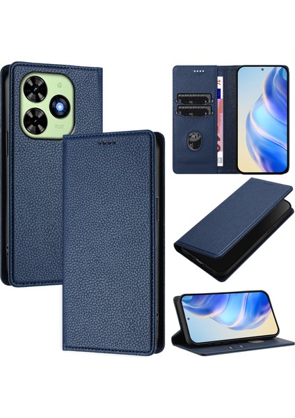 Tecno Spark Go 2024 4g Için Kılıf Manyetik Kapatma Ince Rfıd Engelleme Deri Cüzdan Telefon Kılıfı Kart Yuvaları ile (Yurt Dışından)