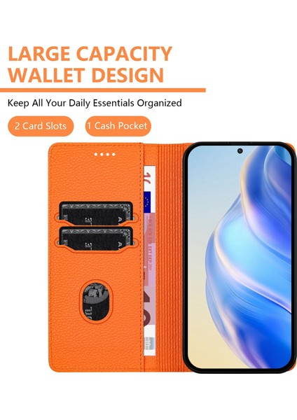 Realme C63 5g Için Kılıf Manyetik Kapatma Ince Rfıd Engelleme Deri Cüzdan Telefon Kılıfı Kart Yuvaları ile (Yurt Dışından)