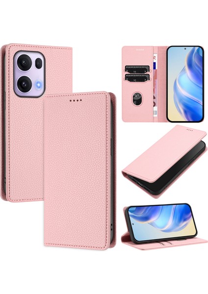Oppo Reno 13 Pro Için Kılıf Manyetik Kapatma Ince Rfıd Engelleme Deri Cüzdan Telefon Kılıfı Kart Yuvaları ile (Yurt Dışından)