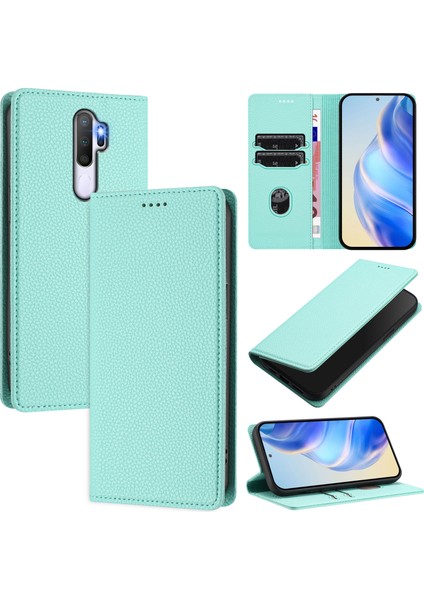Oppo A9 2020 4g/a5 2020 4g Için Kılıf Manyetik Kapatma Ince Rfıd Engelleme Deri Cüzdan Telefon Kılıfı Kart Yuvaları ile (Yurt Dışından)