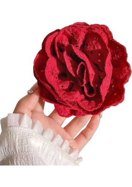 Kumaş Çiçek Köpekbalığı Klipsi Saç Tokası (Yurt Dışından)