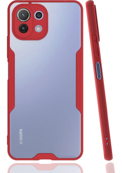 Xiaomi Mi 11 Lite Kılıf Platin Silikon - Kırmızı Bstmy